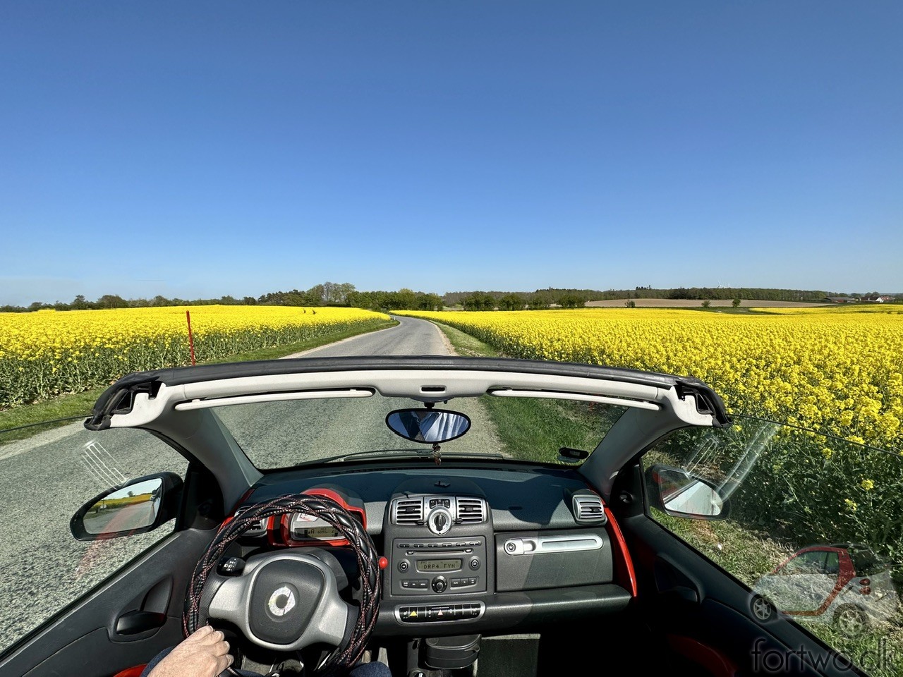 Enjoying the spring fully with the top on my Smart Fortwo down